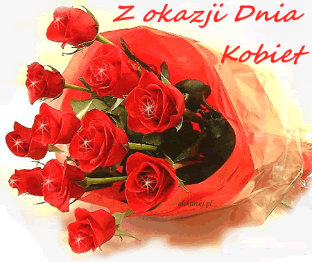 8 marca! Czerwone róże! Bukiet czerwonych róż! Dzień Kobiet!