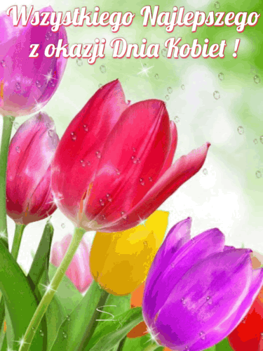 8 marca! Kwiaty na dzień kobiet gify!