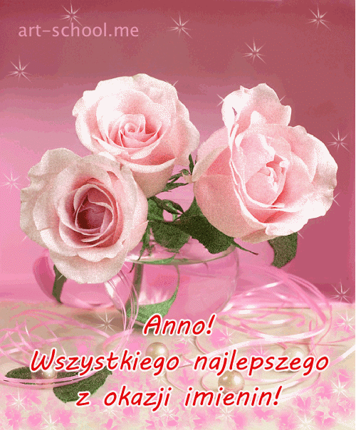 Anna! Anno! Wszystkiego najlepszego! Bukiet z różowymi różami na imieniny Anny!
