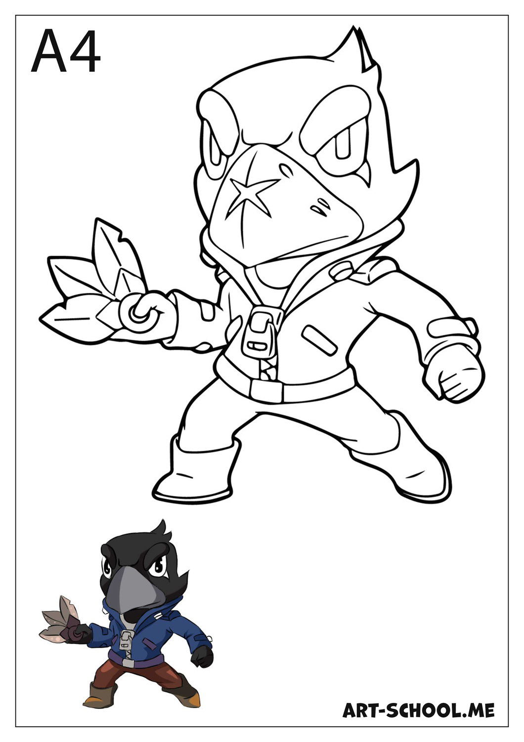 Bo! Kolorowanka Bo z Brawl Stars! Kolorowanki do druku za darmo! Kruk Brawl Stars!