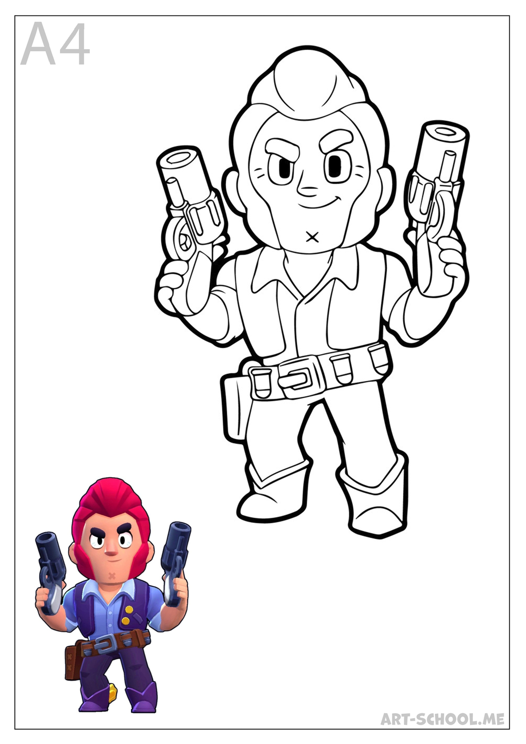 Brawl Stars Colt kolorowanka do druku!