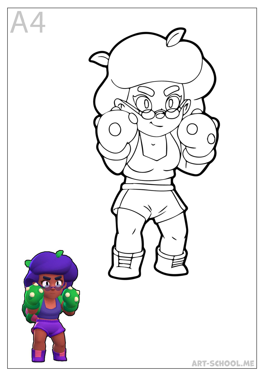 Brawl Stars! Rosa! Kolorowanka do druku!