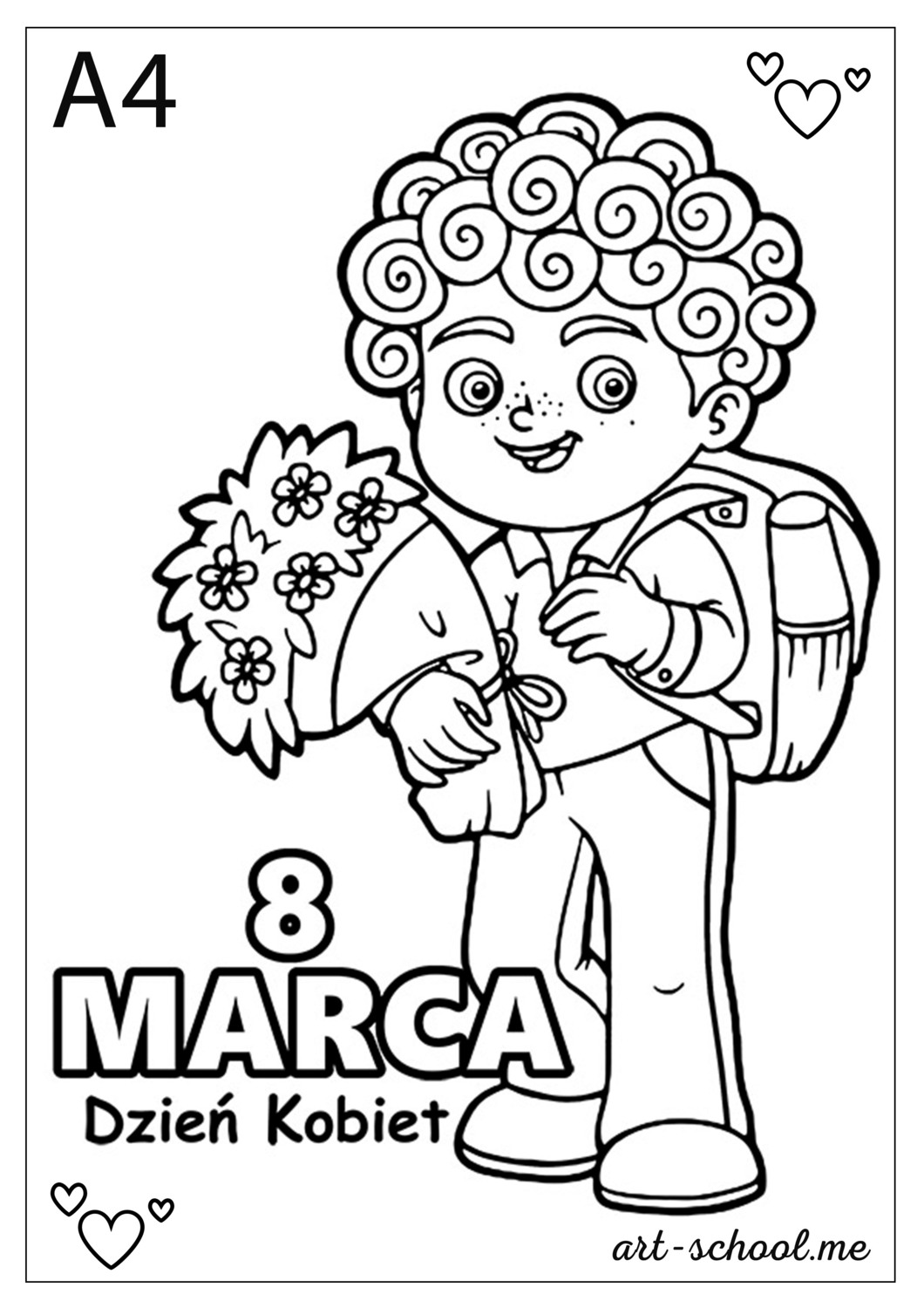 Bukiet dla mamy od syna! Prezent od synka! 8 Marca - Dzień Kobiet! Kolorowanki bukiet kwiatów!