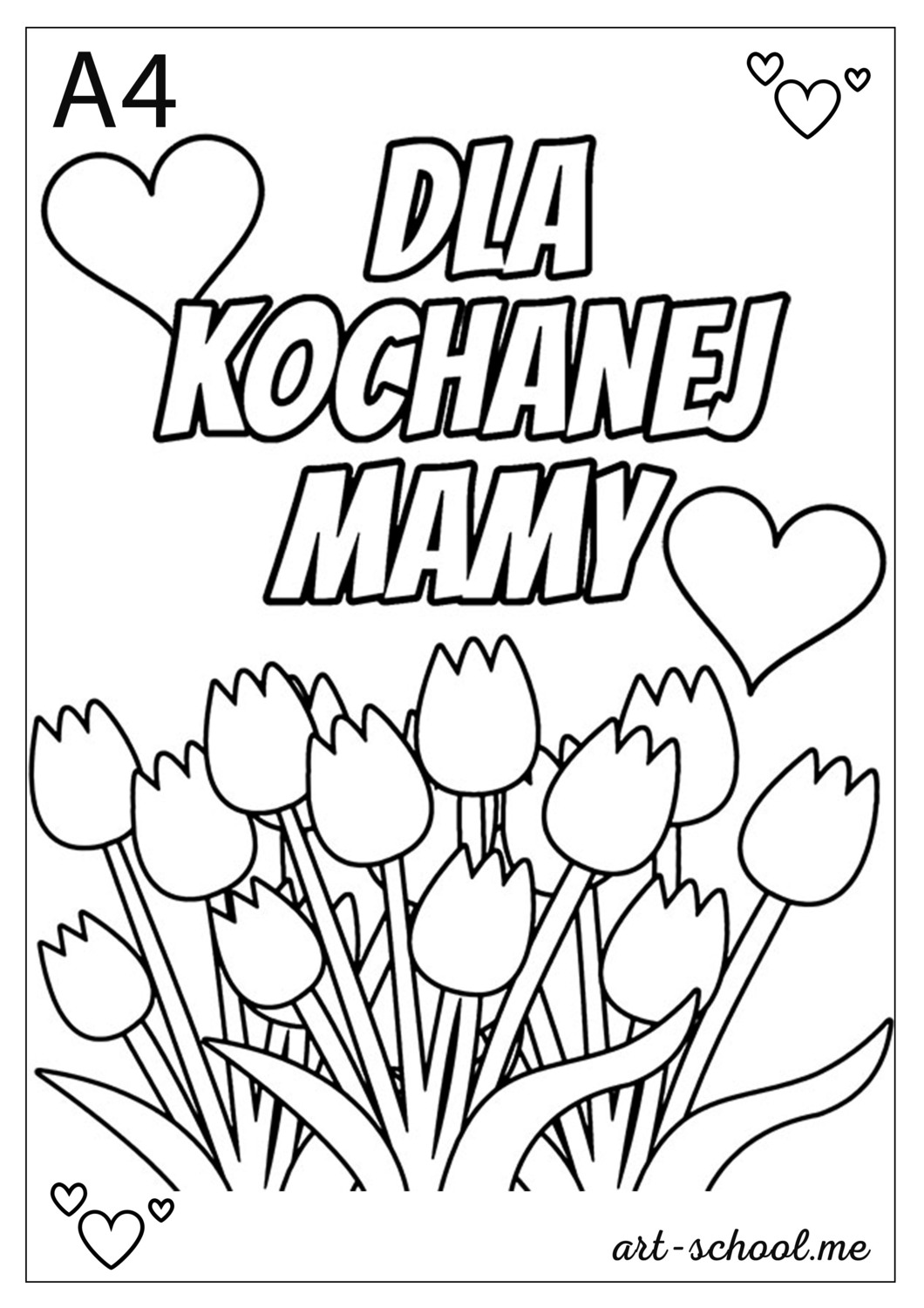 Bukiet tulipanów Dzień Mamy! Kolorowanki bukiet kwiatów! Kwiaty na Dzień Kobiet!
