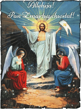 E-kartka! Gif! Alleluja! Chrystus Zmartwychwstał! Wielkanoc!
