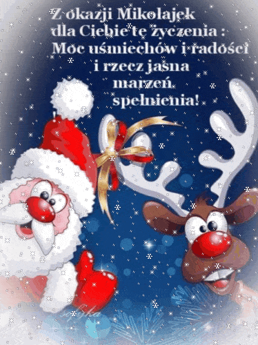 E-kartki :) Z okazji Mikołajek! Gify mikołajkowe! Najlepsze życzenia! Gify na Mikołajki! GIFy z życzeniami na Mikołajki! Kartki na Mikołajki!