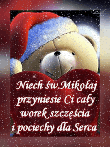 Gif. Gify. Życzenia na mikołajki. Życzenia mikołajkowe. Najlepsze życzenia na Mikołaja.