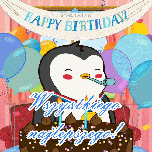 GIF urodzinowy od Pudgy Penguins! Wszystkiego najlepszego!