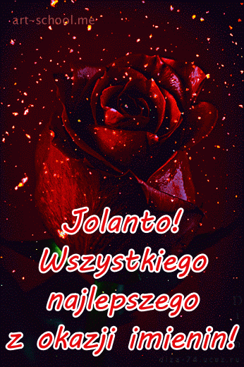 GIF-y z dużą czerwoną różą! Jolanto! Wszystkiego najlepszego z okazji imienin!