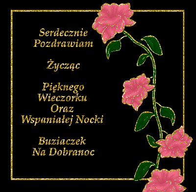GIFy na dobranoc z kwiatami