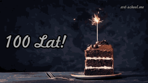 Gify urodzinowe! Kartki urodzinowe! 100 Lat!