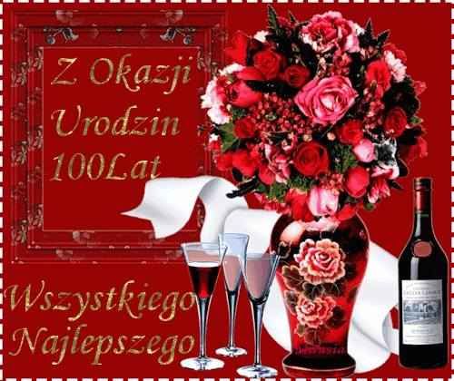 Gify urodzinowe ruchome brokatowe! Urodzinowe gify z kwiatami! Życzenia urodzinowe do WhatsAppa! Bukiet czerwonych róż i życzenia urodzinowe!