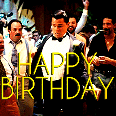 Gify urodzinowe z napisem Happy Birthday! Leonardo DiCaprio!