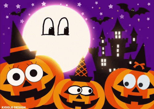 Gify wesołego halloween, cute, cartoon!