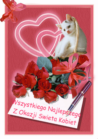 Gify z czerwonymi różami na 8 marca! Czerwone róże na Dzień Kobiet!