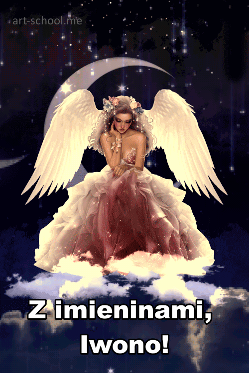 Imieniny Iwony! Z imieninami, Iwono! GIF-y z aniołami! Anioł!