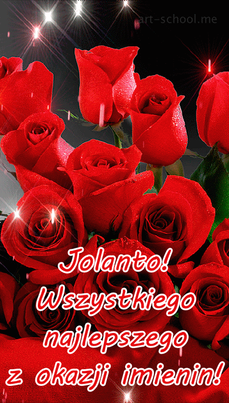 Jolanto! Wszystkiego najlepszego z okazji imienin! Bukiet czerwonych róż dla Jolanty!