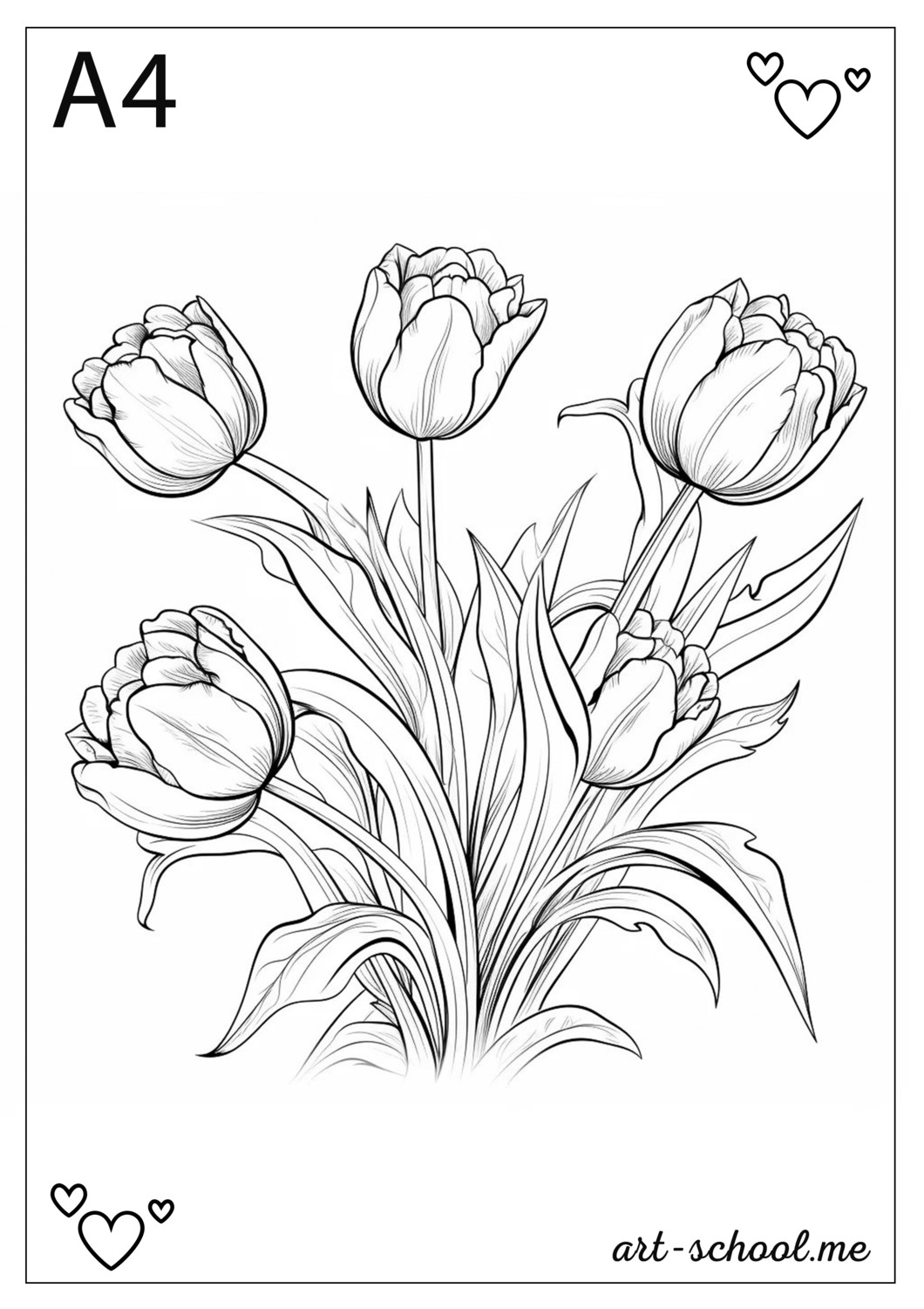 Kolorowanka Bukiet Tulipanów! Tulipany na Dzień Kobiet, kolorowanka. Darmowe kolorowanki i malowanki dla dzieci. Tulipany na Dzień Kobiet do druku.