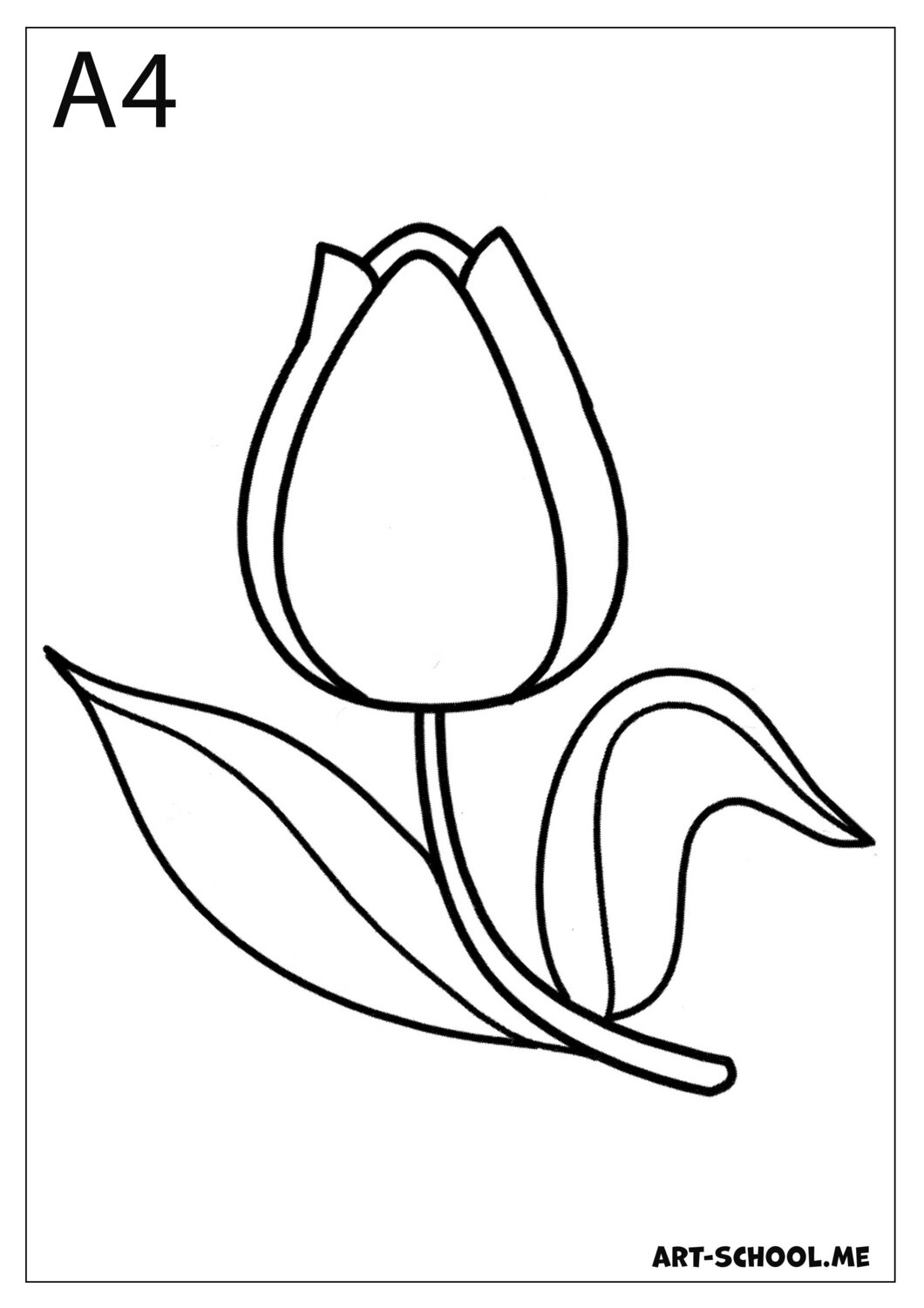Kolorowanka tulipan do druku! Tulipan! Kolorowanka dla dzieci!