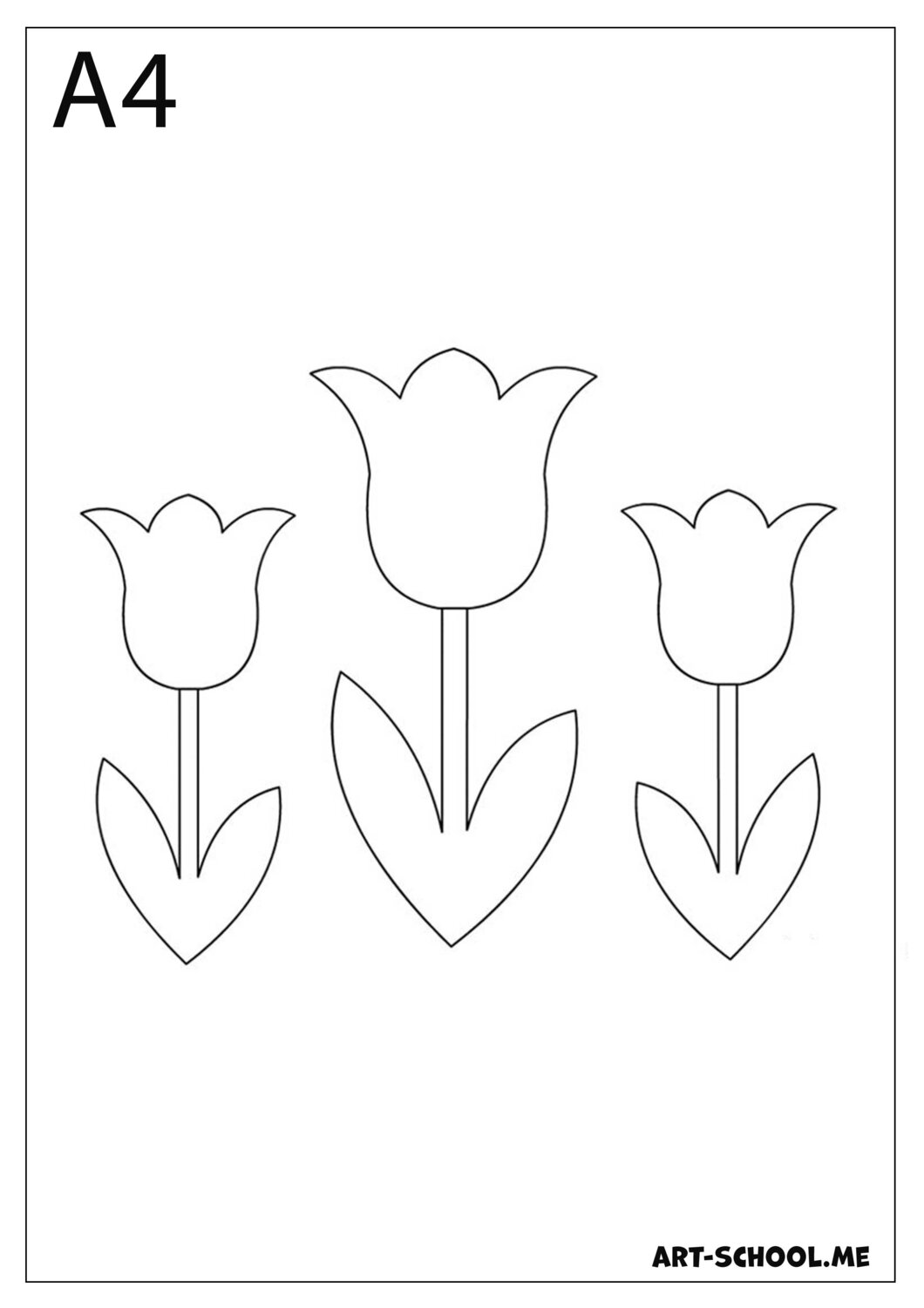 Kolorowanka tulipany! Kolorowanki dla maluchów! Trzy tulipany!