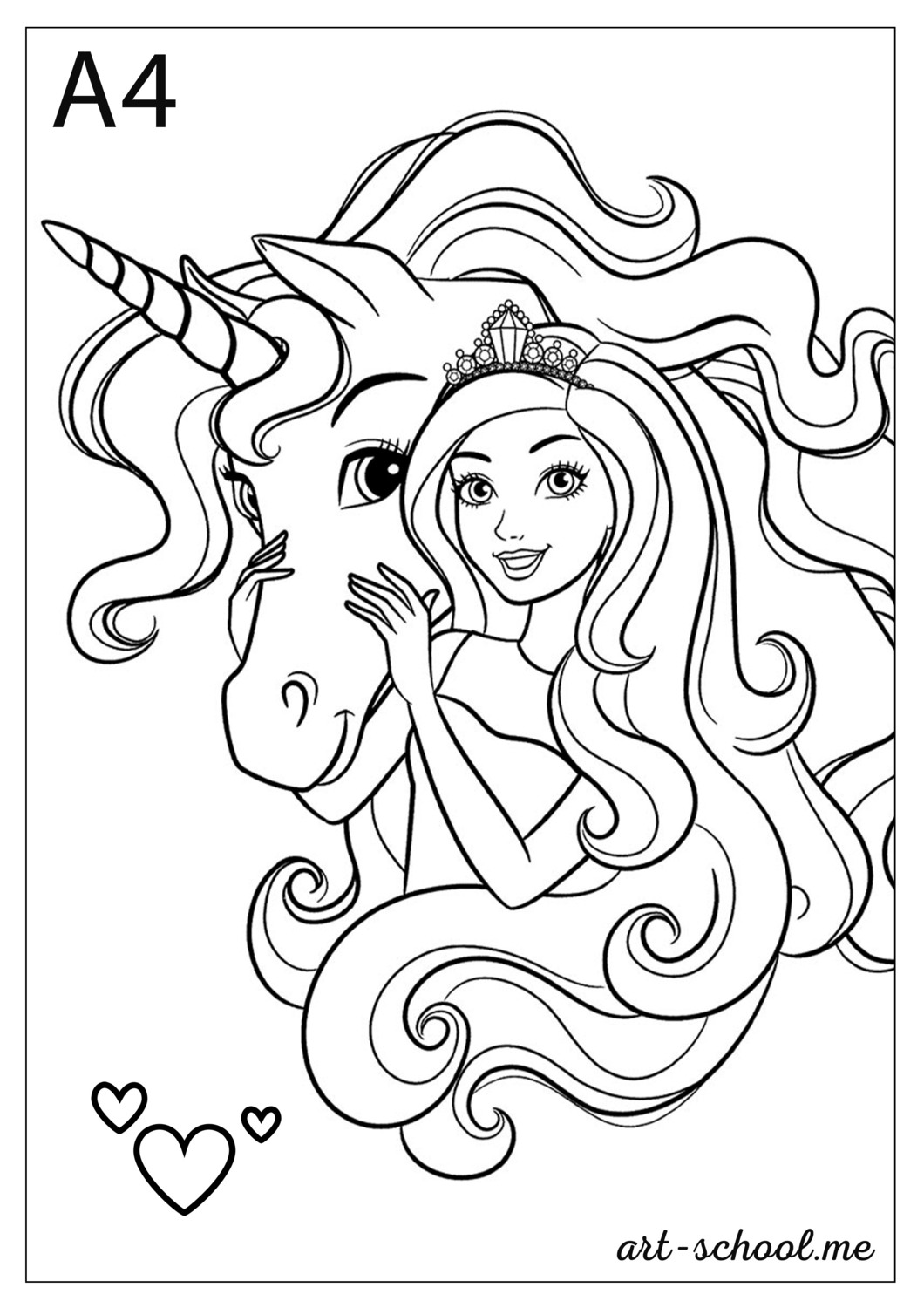 Kolorowanka Unicorn i Barbie! Kolorowanki Barbie do wydruku! Kolorowanki dla dziewczynek.