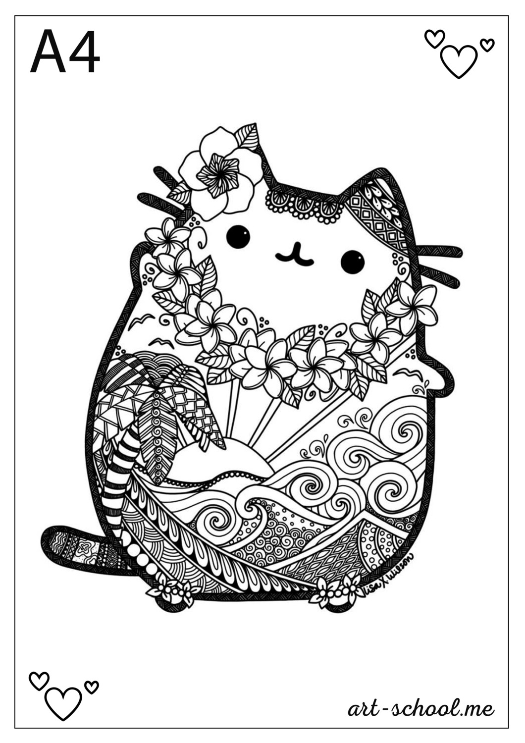 Kolorowanki antystresowe, Pusheen! Kolorowanki antystresowe PDF! Kotka! Kotka Pusheen!