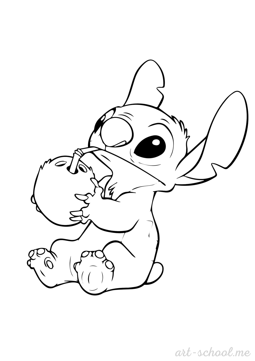 Kolorowanki do druku Lilo i Stitch w formacie PDF