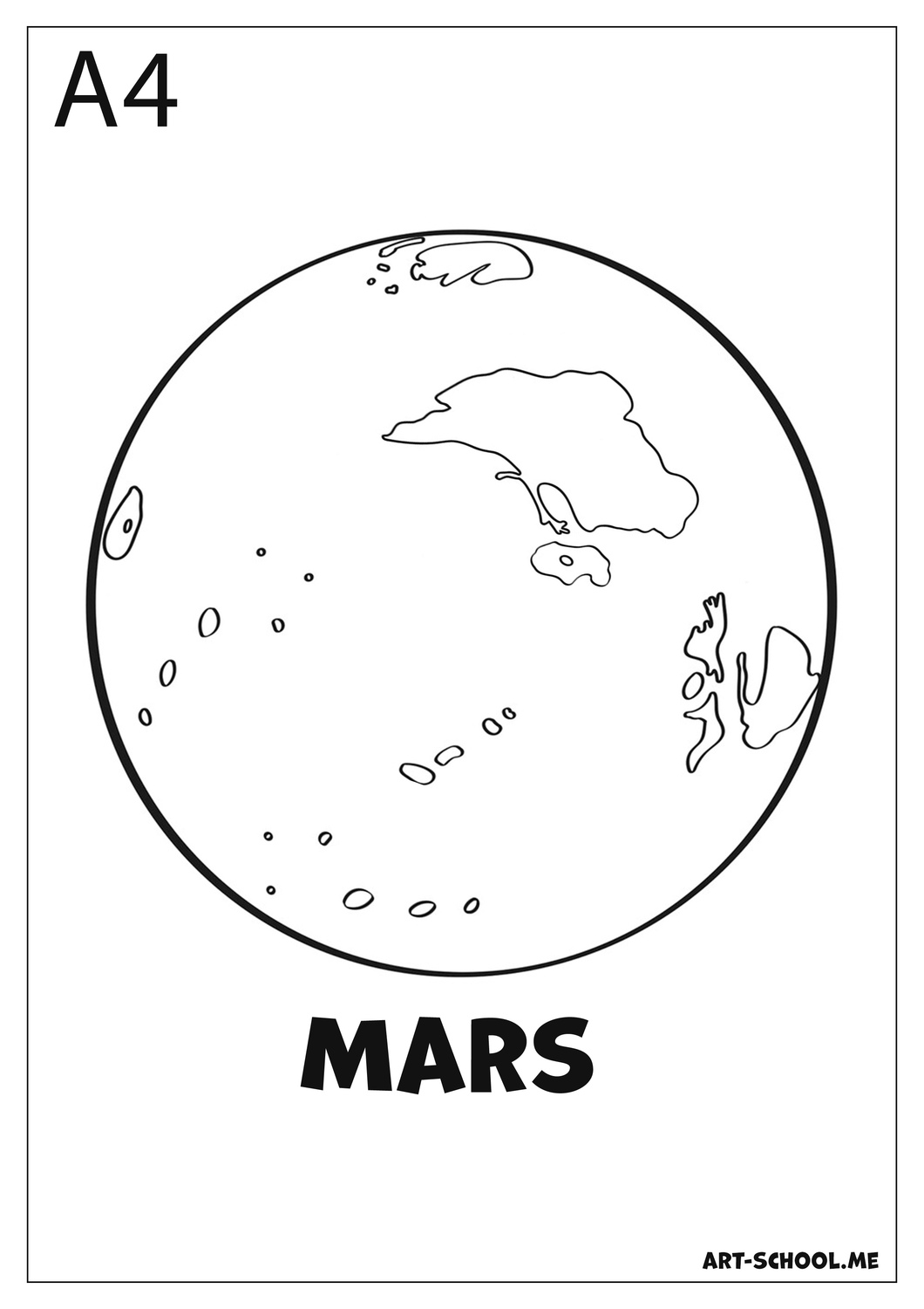Kolorowanki planety! Mars!