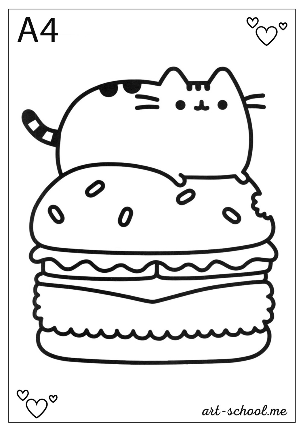 Kolorowanki Pusheen - pobierz i wydrukuj za darmo! Format A4. JPG. PDF.
