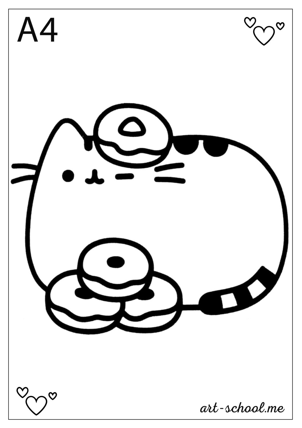 Kolorowanki pusheen do druku PDF! Kotka Pusheen! Szczęsliwy Pusheen!