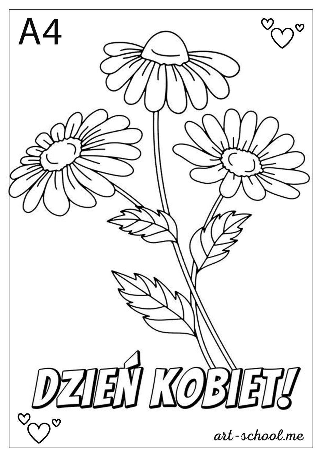 Kwiaty na Dzień Kobiet! Bukiet na Dzień Kobiet, kolorowanka do druku!