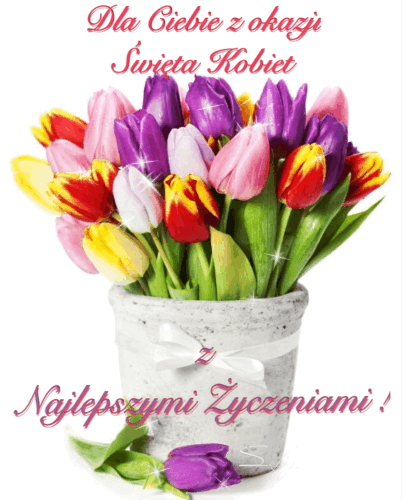 Kwiaty na dzień kobiet gify!