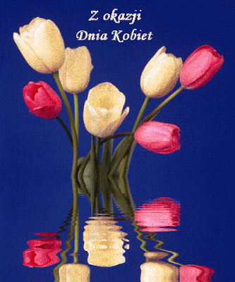 Kwiaty na dzień kobiet gify! Żółte i czerwone tulipany! Tulipany!