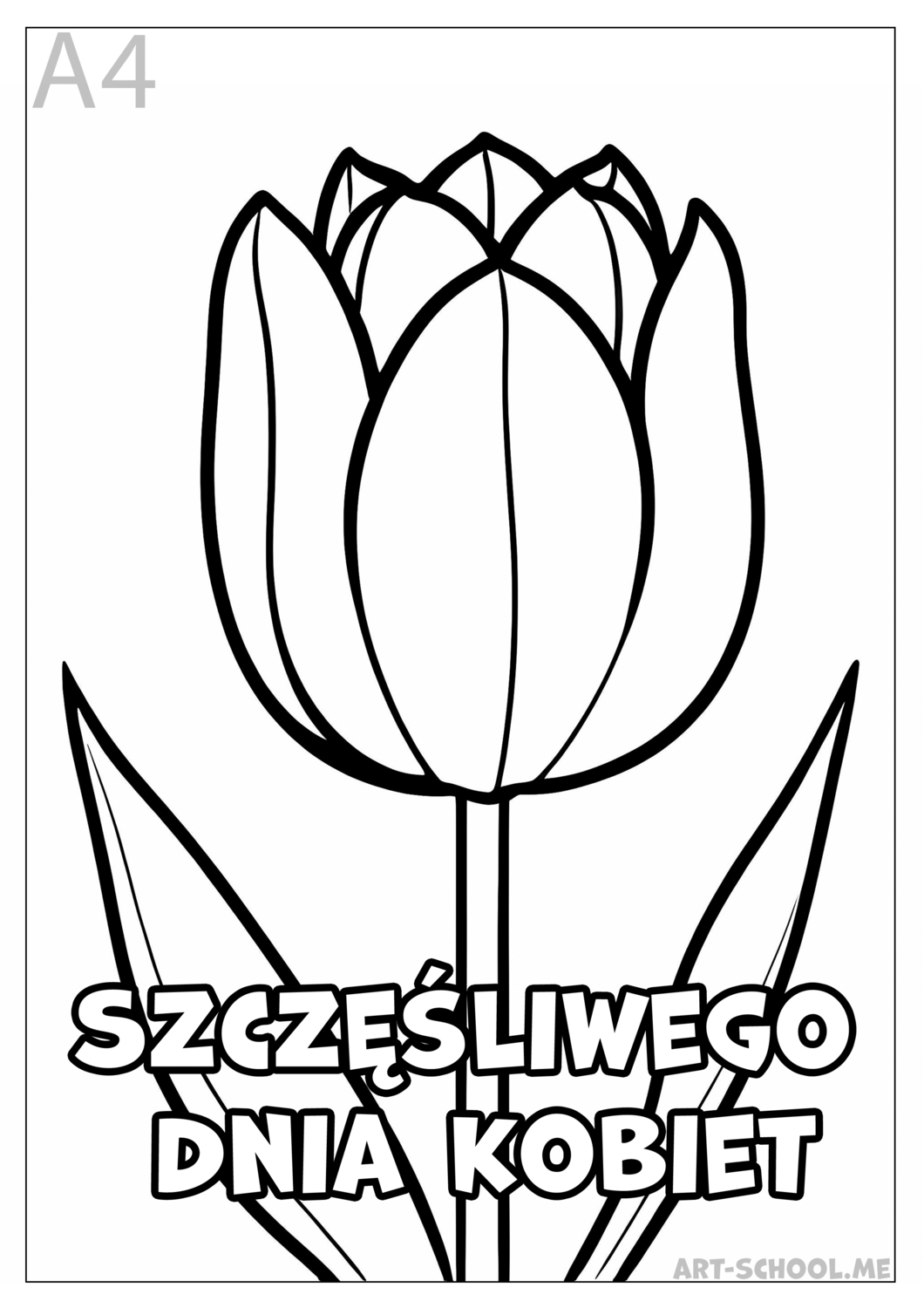 Laurka na Dzień Kobiet! Kolorowanka na Dzień Kobiet do druku dla dzieci!