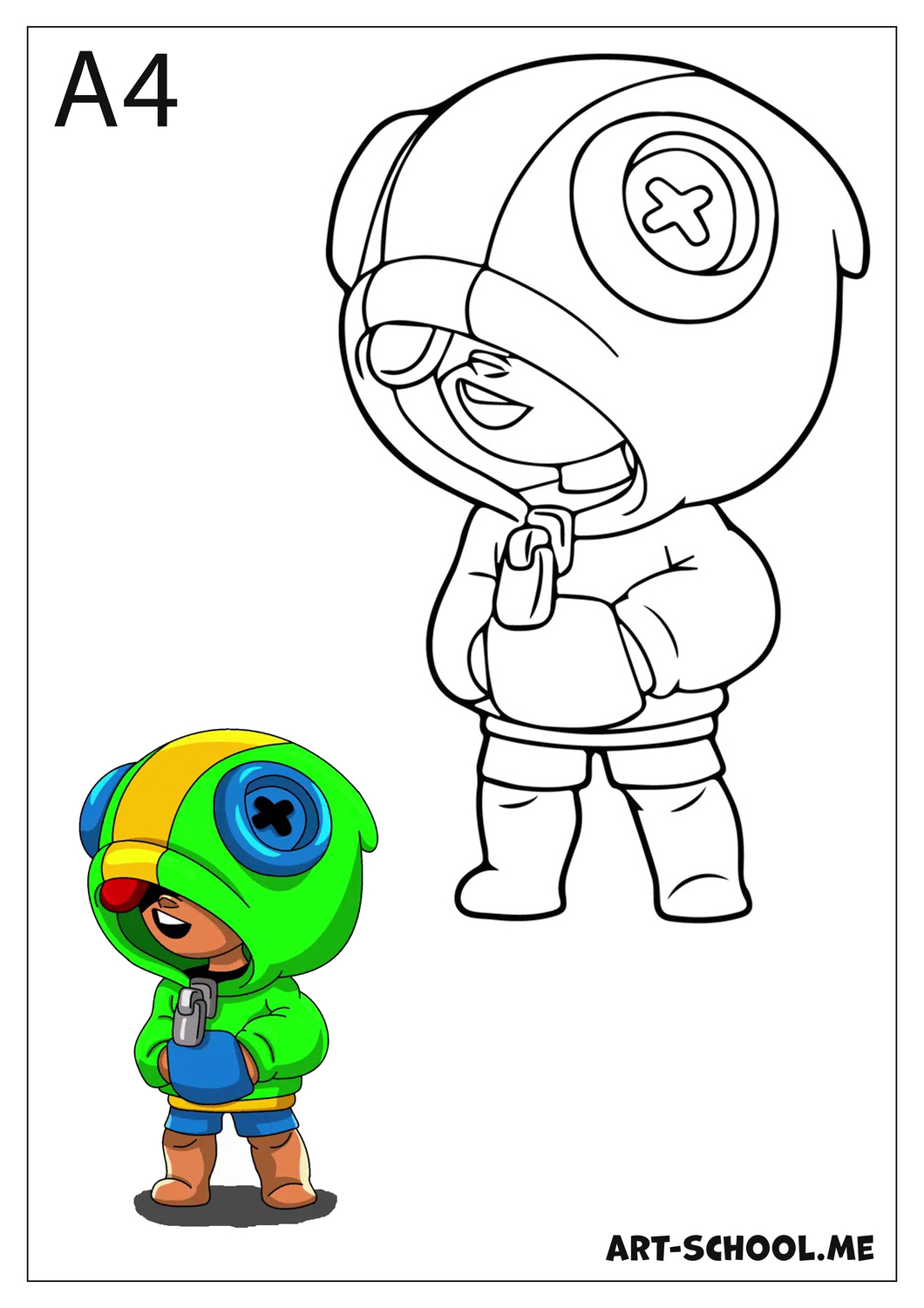 Leon kolorowanka! Leon z Brawl Stars! Kolorowanka brawl stars!