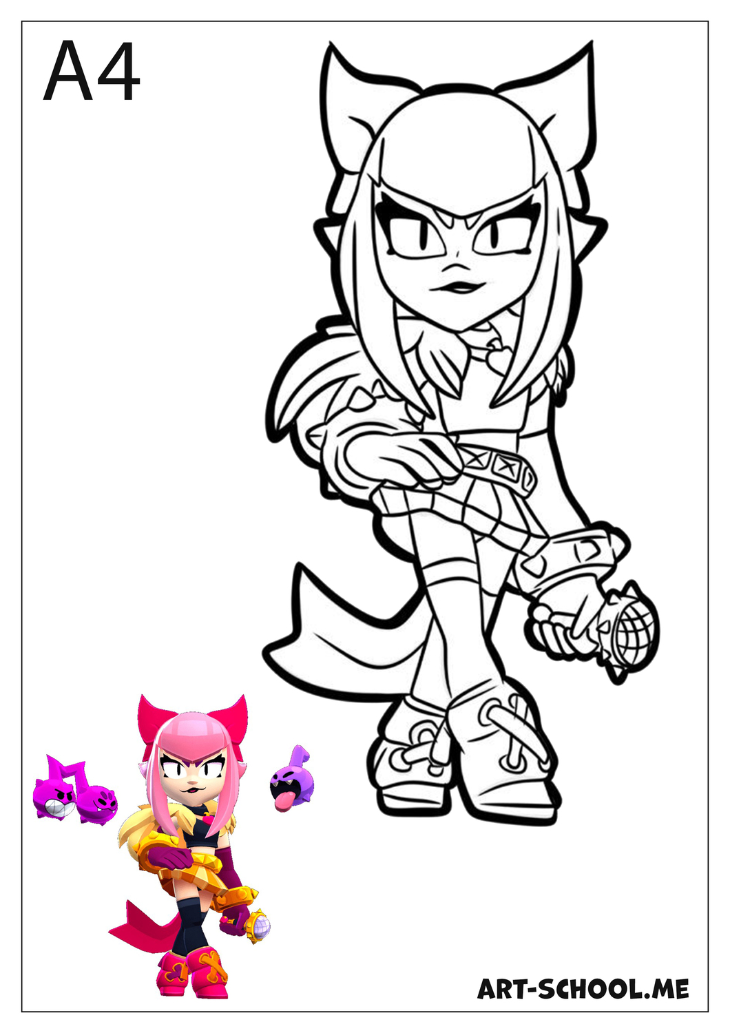 Melodie z Brawl Stars! Kolorowanka! Kolorowanki do druku - Brawl Stars - Melodie!