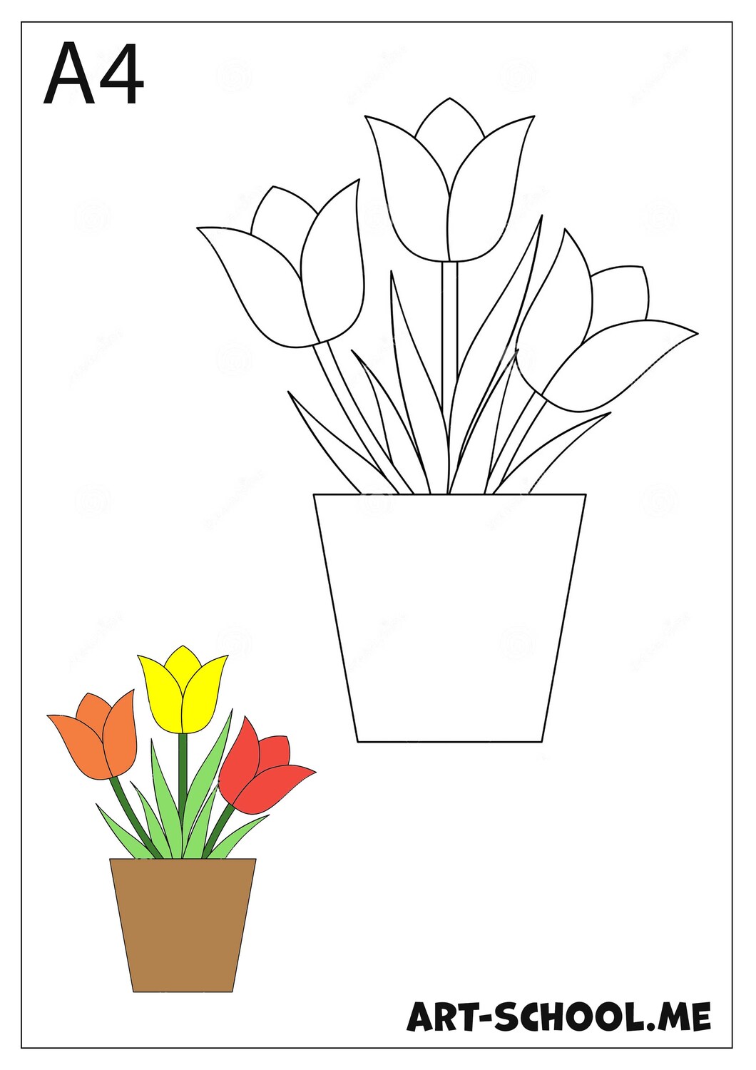 olorowanki kwiaty! Tulipany! Kolorowanka z tulipanami, malowanka!