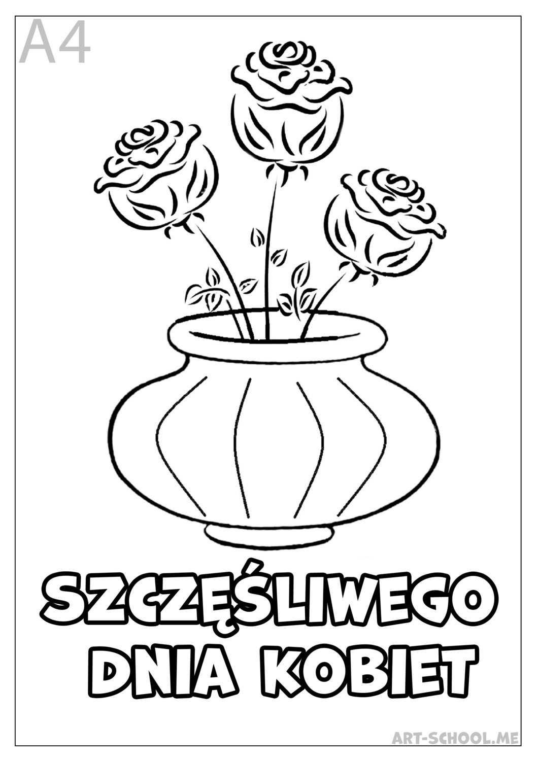 Piękne róże w wazonie! Laurka na Dzień Kobiet! 8 marca!