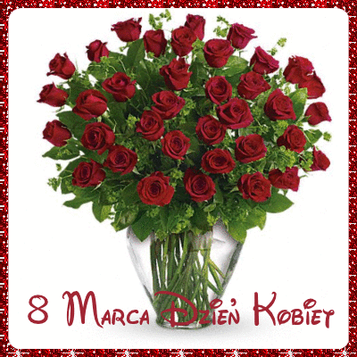 Pobrać gif z czerwonymi różami na 8 marca! Czerwone róże! 8 marca!
