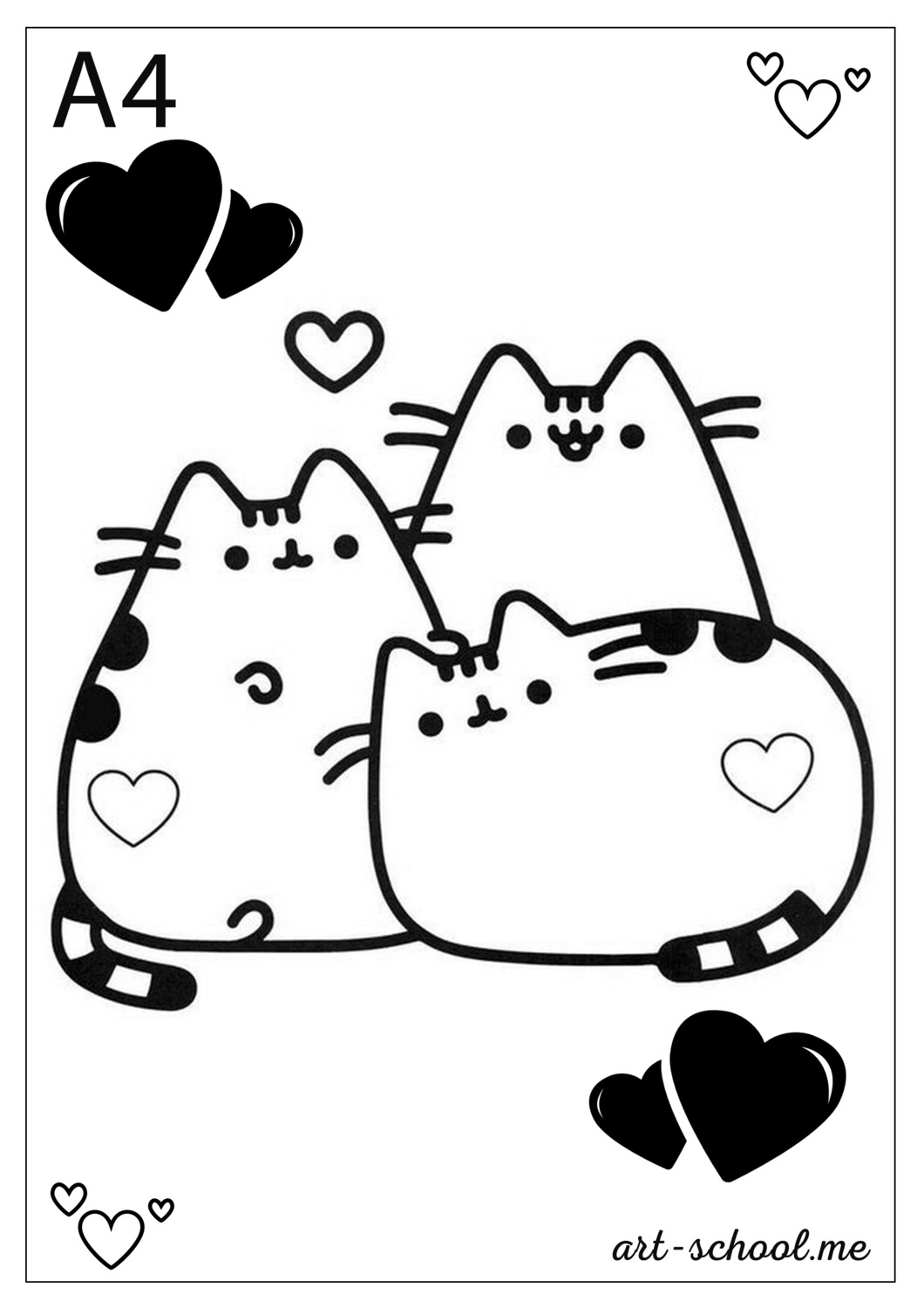 Pusheen kolorowanki! Kolorowanki dla dzieci! Format A4, PDF!