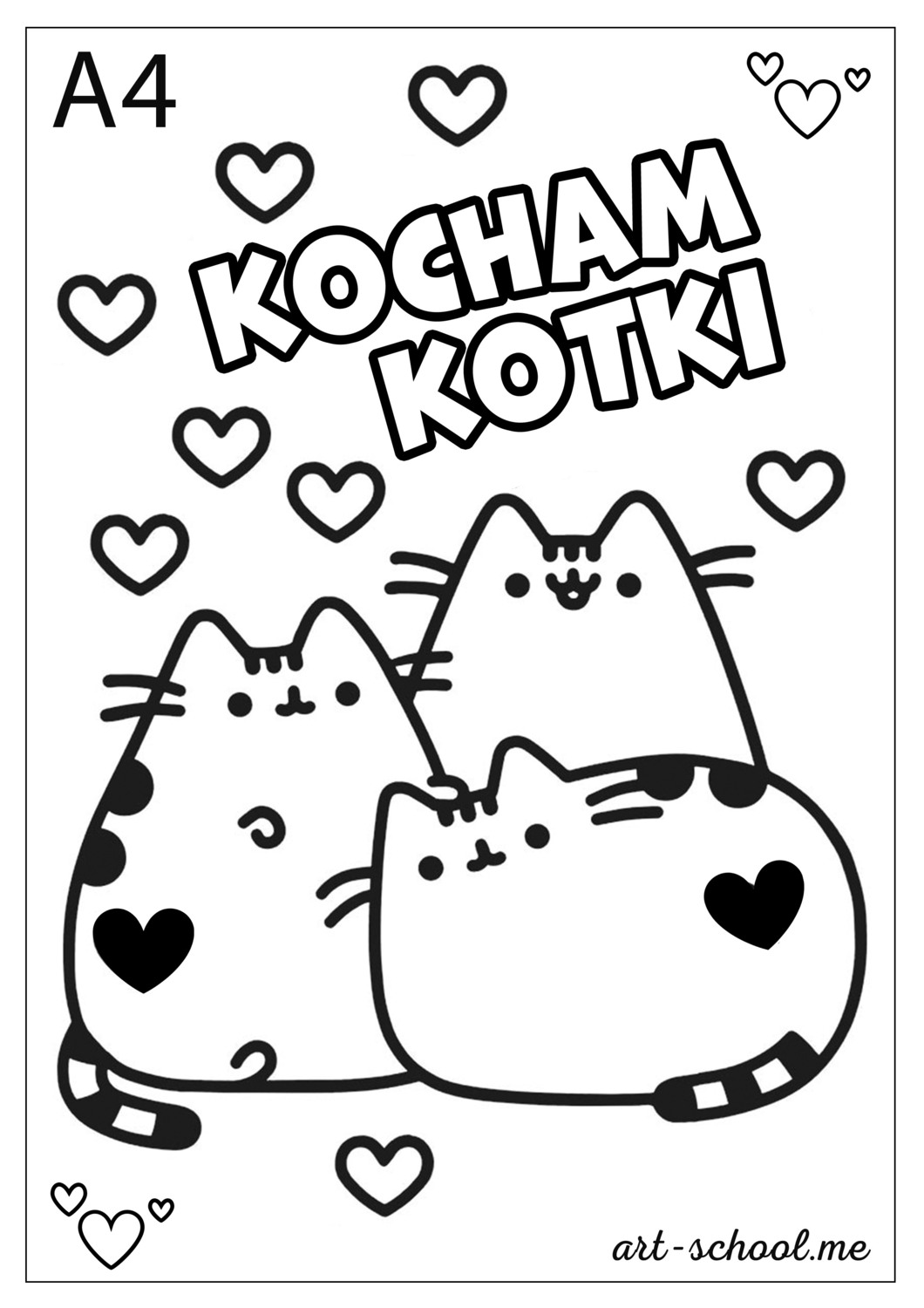 Rodzina kotków Pusheen do druku PDF!