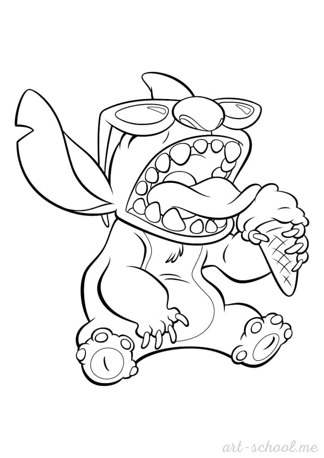 Stitch kolorowanka do druku PDF A4