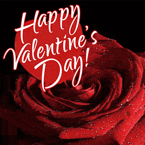 Walentynkowe kartki pocztowe romantyczne róże! Valentine's day gif! Happy valentine's day! Róża i serduszko!