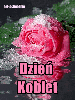 Kwiaty na dzień kobiet gify! Różowa róża.