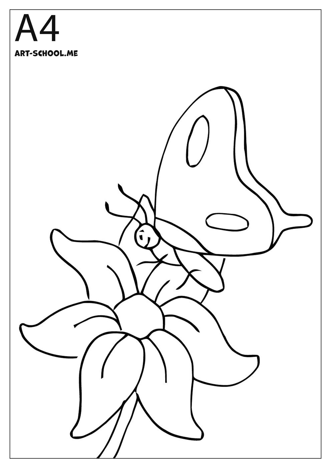 Wiosenne kolorowanki! Motyl na kwiatku!