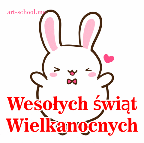 Animowana kartka z wielkanocnym królikiem! Życzenia Wielkanocne!