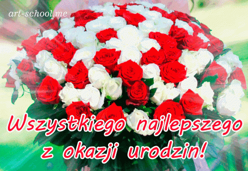 Bukiet kwiatów! GIF! Wszystkiego najlepszego z okazji urodzin!