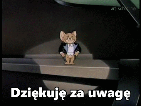 Dziękuję za uwagę! GIF! Mysz Jerry się kłania! Tom i Jerry.
