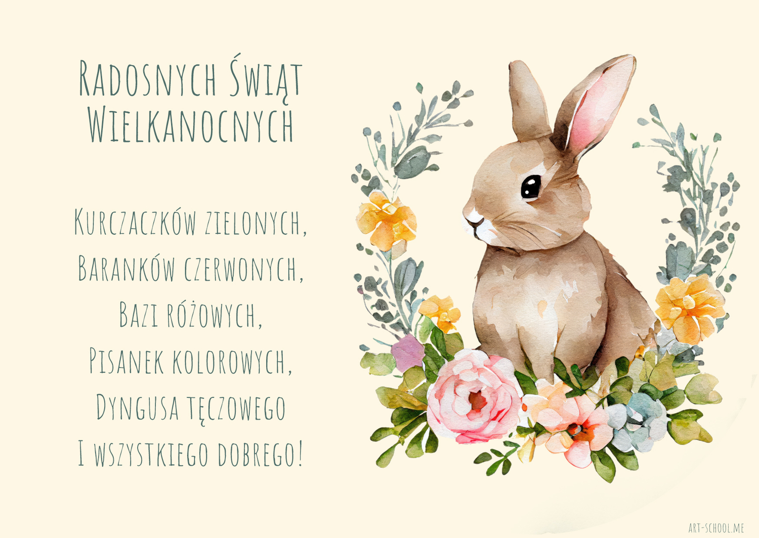 Ekartka! Najpiękniejsze życzenia Wielkanocne dla Ciebie! Wielkanocny króliczek! Wielkanocny zając!
