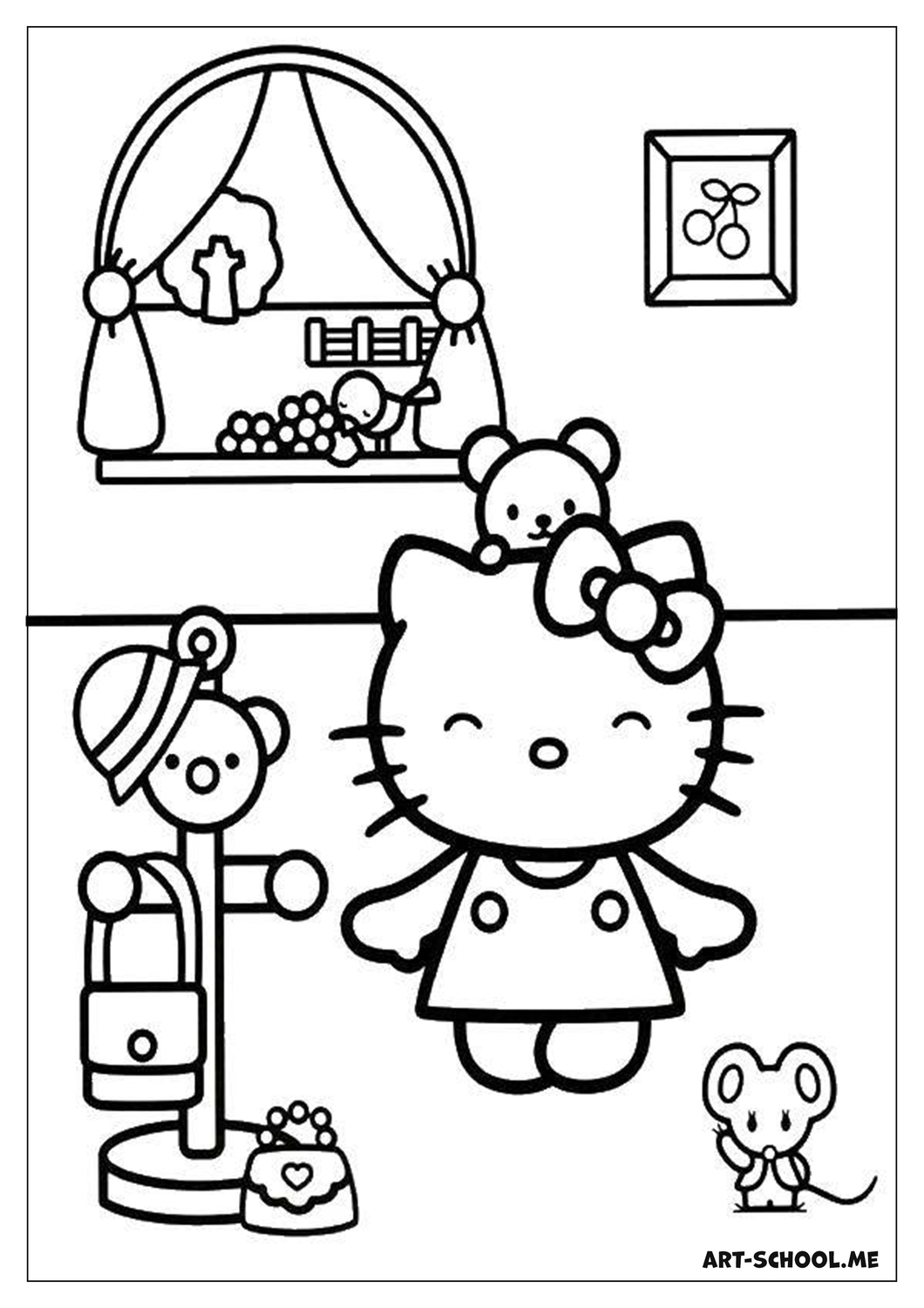 Hello Kitty! Darmowa kolorowanka do wydruku dla dzieci!